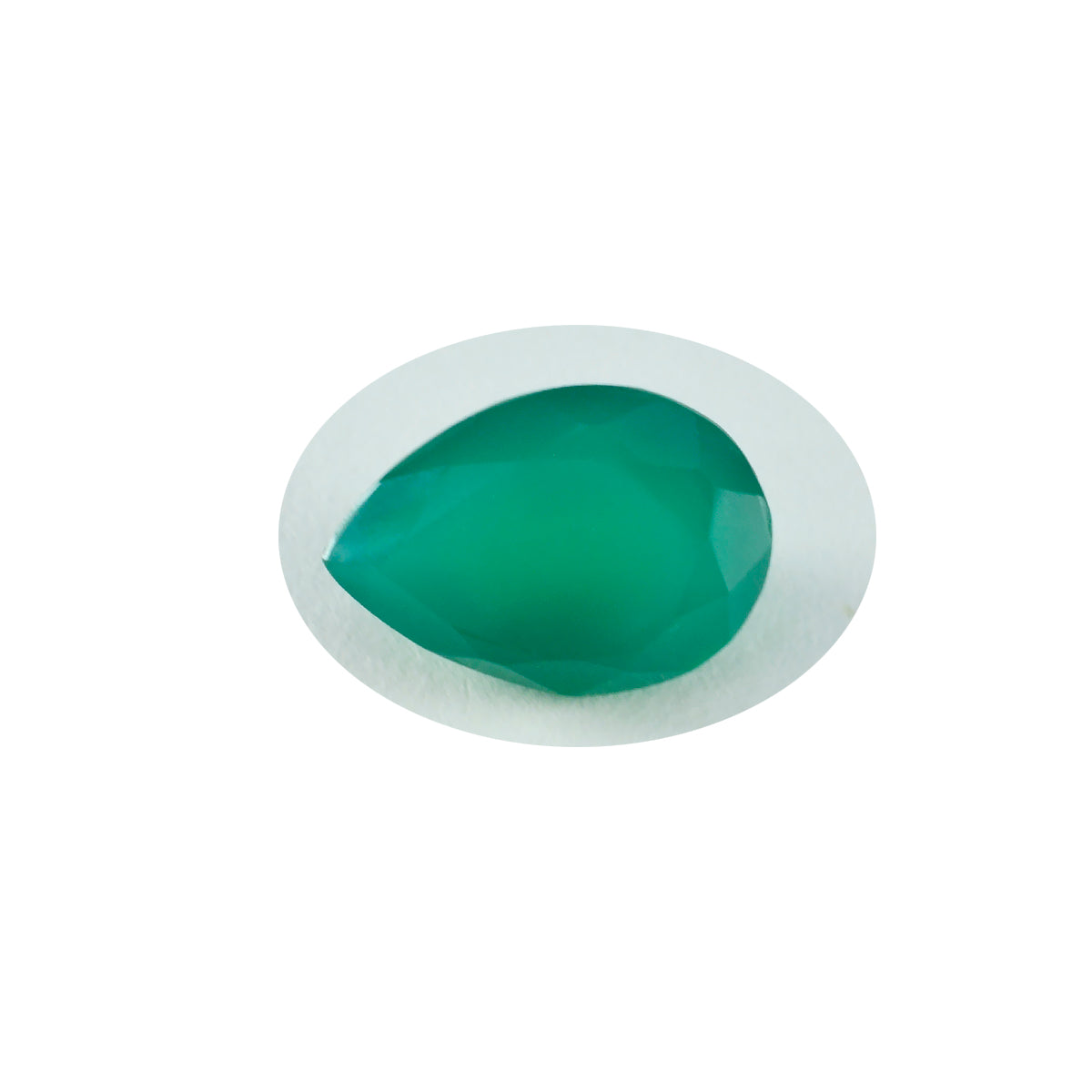 riyogems 1pc ナチュラル グリーン ジャスパー ファセット 12x16 mm ペアシェイプ a1 品質ルース宝石
