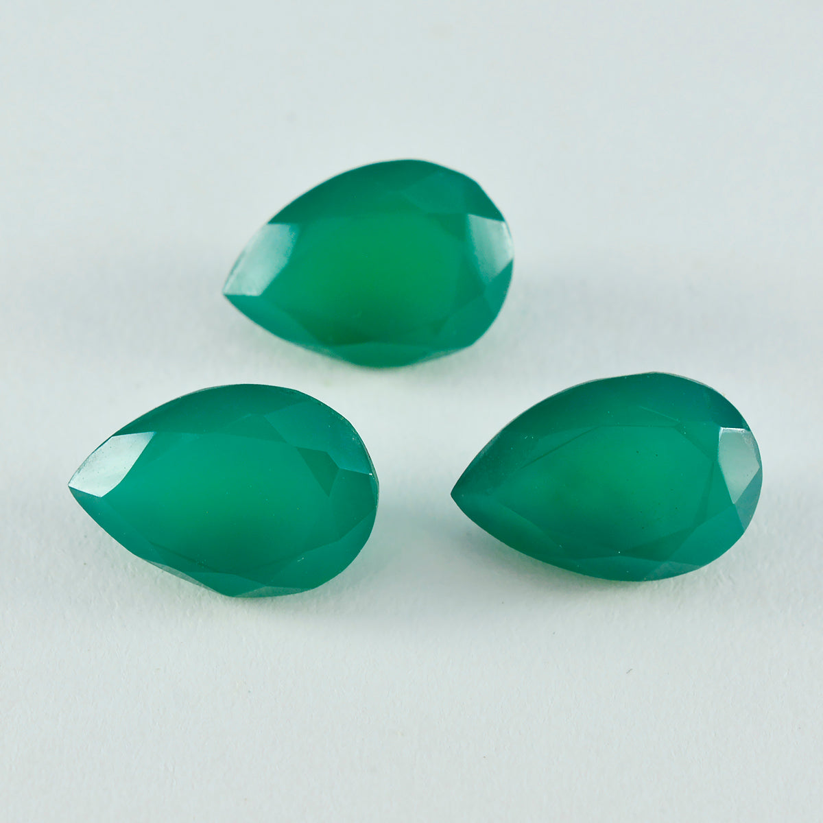 Riyogems 1PC Natural Green Jasper Faceted 12x16 mm Pear Shape A1 Quality Loose Gemstone