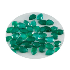 Riyogems 1PC Real Green Jasper Faceted 3x5 mm Pear Shape beauty Quality Loose Gemstone