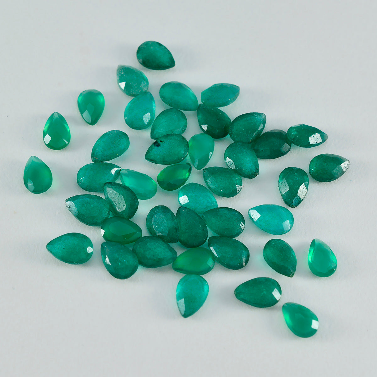 Riyogems 1PC Real Green Jasper Faceted 3x5 mm Pear Shape beauty Quality Loose Gemstone