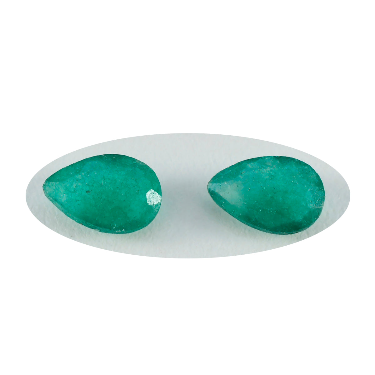 Riyogems 1 pieza jaspe verde auténtico facetado 6x9 mm forma de pera una piedra de calidad