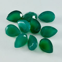 Riyogems 1 pieza jaspe verde auténtico facetado 6x9 mm forma de pera una piedra de calidad