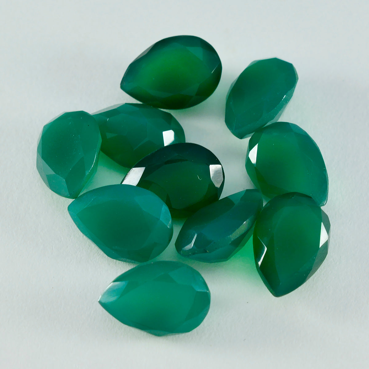 riyogems 1шт настоящая зеленая яшма граненая 6x9 мм грушевидная форма качественный камень