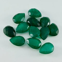 Riyogems 1PC Genuine Green Jasper Faceted 7x10 mm Pear Shape AA Quality Gemstone