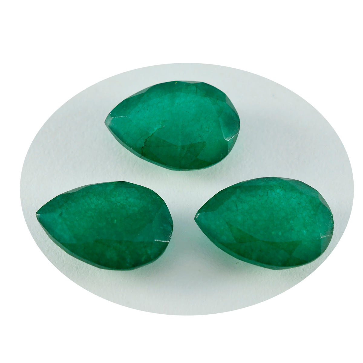 Riyogems 1 pieza jaspe verde auténtico facetado 9x13 mm forma de pera gemas sueltas de calidad A+