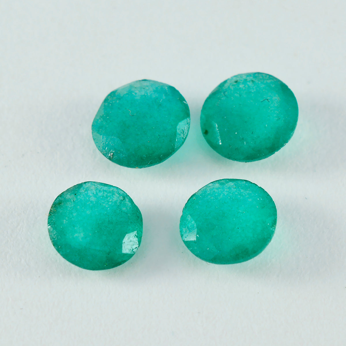 riyogems 1 st naturlig grön jaspis fasetterad 10x10 mm rund form utmärkt kvalitet pärla