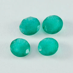 Riyogems 1 pieza jaspe verde auténtico facetado 11x11mm forma redonda gemas bonitas de calidad