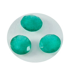 Riyogems 1 Stück echter grüner Jaspis, facettiert, 14 x 14 mm, runde Form, hübscher, hochwertiger, loser Edelstein