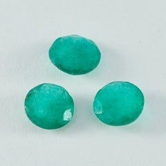Riyogems 1 pieza jaspe verde auténtico facetado 15x15mm forma redonda gemas sueltas de gran calidad