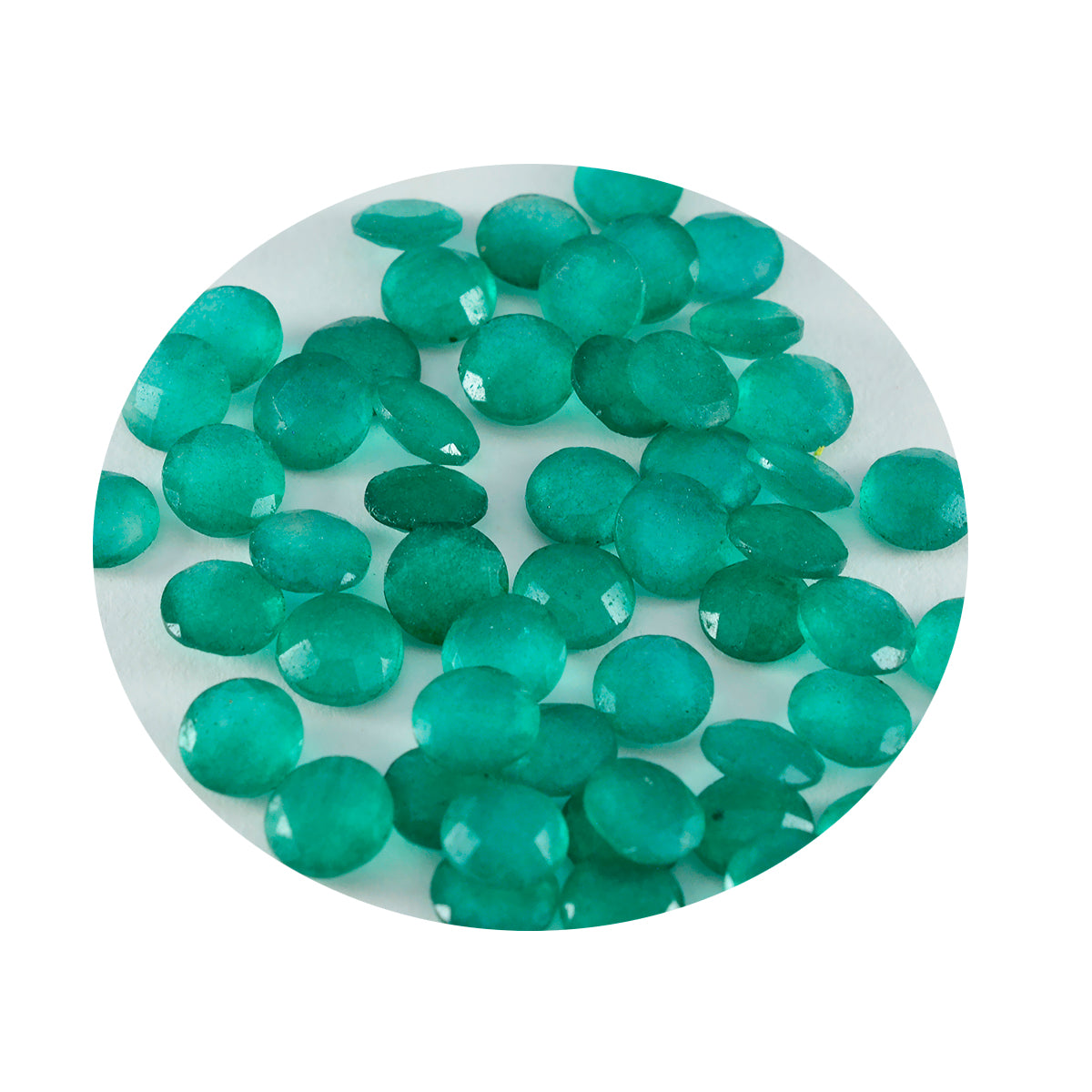 riyogems 1pc 本物のグリーン ジャスパー ファセット 3x3 mm ラウンド形状の素晴らしい品質の宝石
