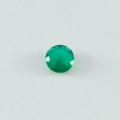 Riyogems 1 Stück natürlicher grüner Jaspis, facettiert, 4 x 4 mm, runde Form, wunderschöner Qualitätsstein
