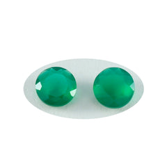 Riyogems 1 Stück echter grüner Jaspis, facettiert, 5 x 5 mm, runde Form, attraktiver Qualitätsedelstein