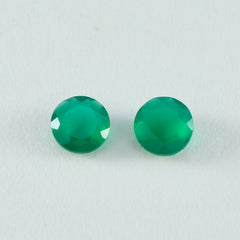 Riyogems 1PC Real Green Jasper Faceted 5x5 mm Round Shape attractive Quality Gemstone