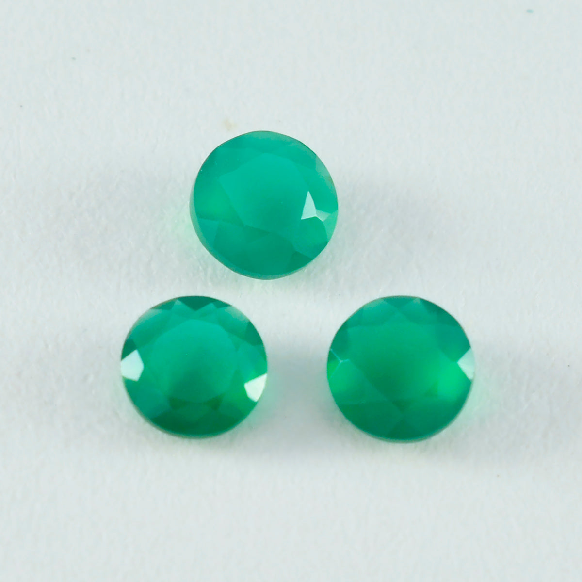 Riyogems 1 pieza jaspe verde Natural facetado 7x7mm forma redonda gemas sueltas de buena calidad