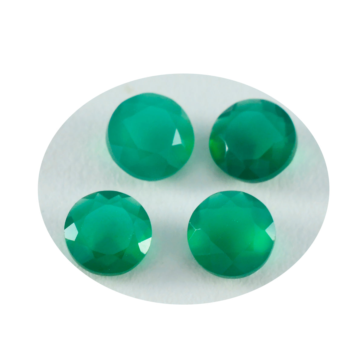 Riyogems 1 Stück natürlicher grüner Jaspis, facettiert, 7 x 7 mm, runde Form, hübsche, hochwertige lose Edelsteine