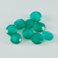 Riyogems 1PC Real Green Jasper Faceted 8x8 mm Round Shape good-looking Quality Loose Stone