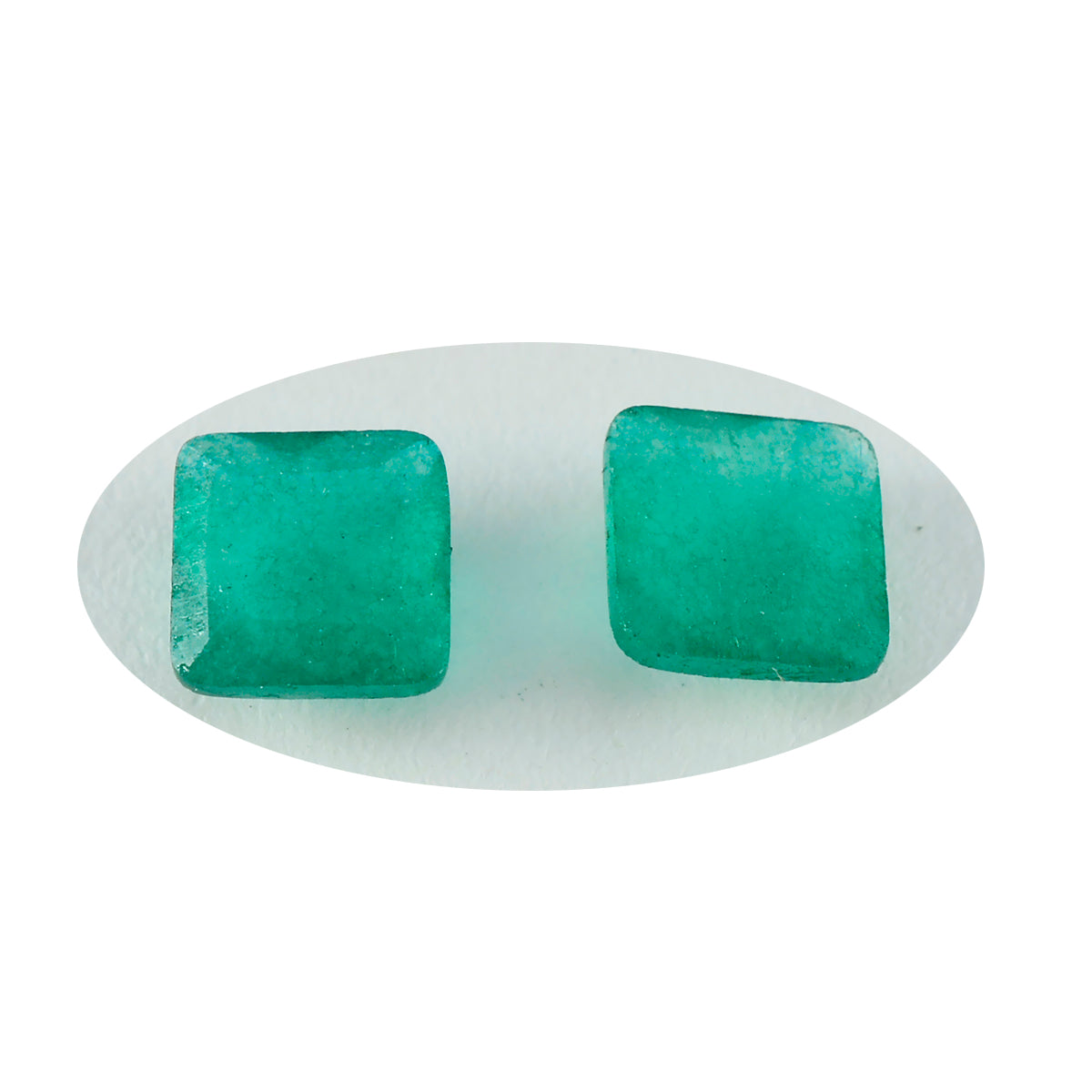 Riyogems 1 Stück echter grüner Jaspis, facettiert, 10 x 10 mm, quadratische Form, erstaunliche Qualität, lose Edelsteine