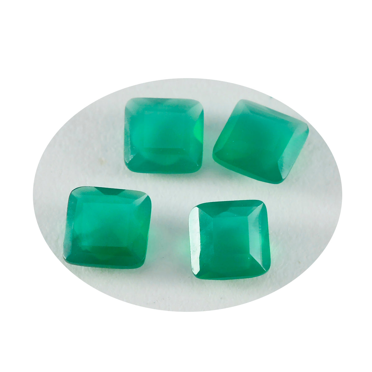 Riyogems 1PC echte groene jaspis gefacetteerd 11x11 mm vierkante vorm schattige kwaliteit losse steen