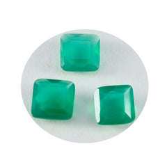 riyogems 1pc ナチュラル グリーン ジャスパー ファセット 12x12 mm 正方形の高品質のルース宝石