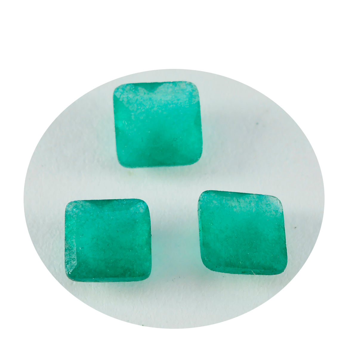 riyogems 1pc リアル グリーン ジャスパー ファセット 13x13 mm 正方形の形状 AA 品質の宝石