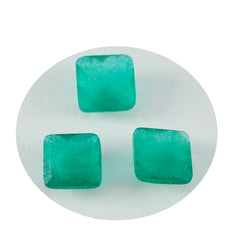 Riyogems 1 pieza jaspe verde auténtico facetado 14x14mm forma cuadrada gemas de calidad AAA