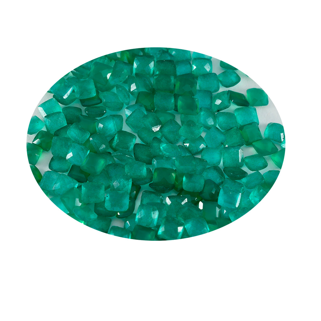 riyogems 1 шт., натуральная зеленая яшма, граненая 3x3 мм, квадратная форма, фантастическое качество, свободный камень