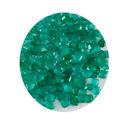 Riyogems 1pc véritable jaspe vert à facettes 4x4 mm forme carrée qualité surprenante pierre précieuse en vrac