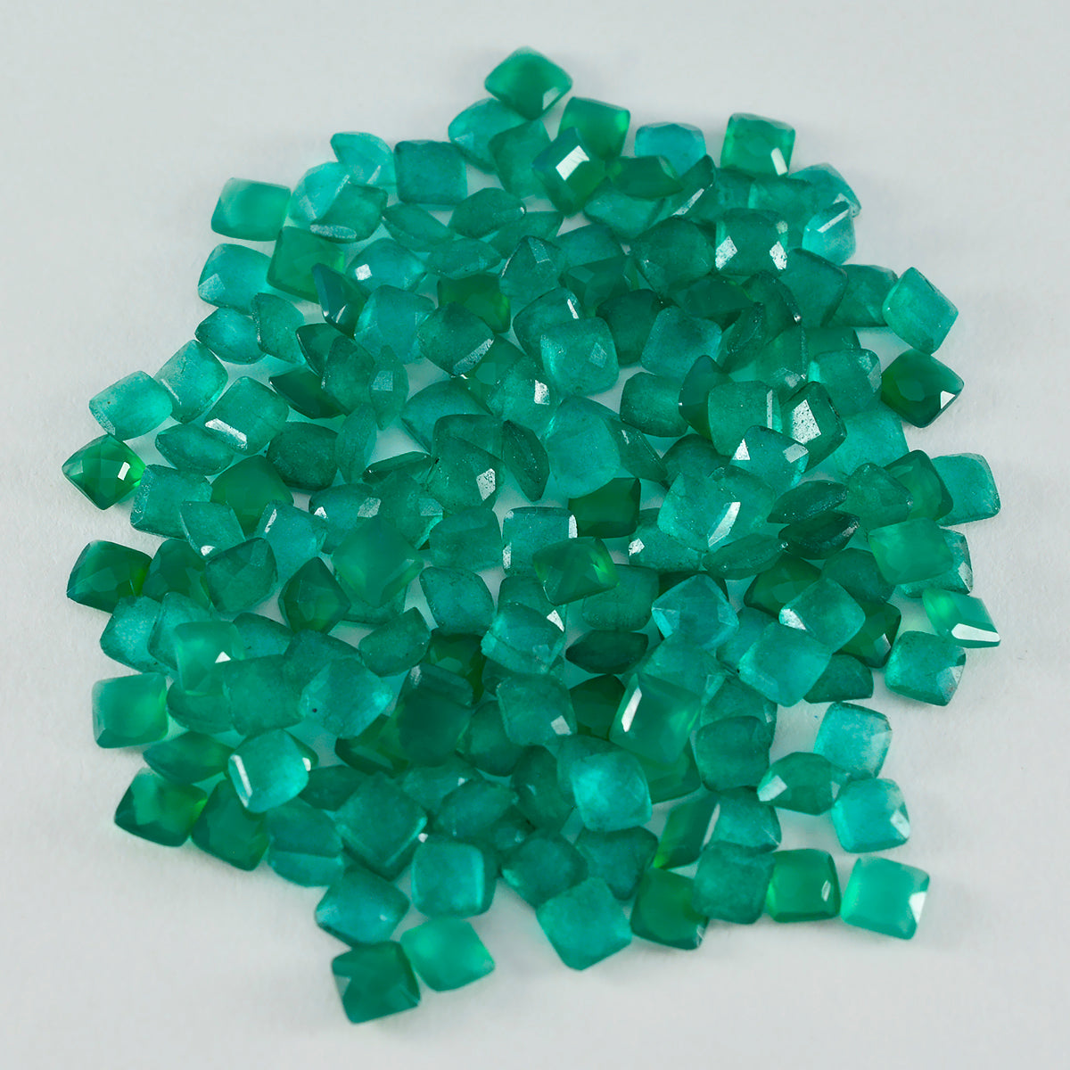 Riyogems 1PC Real Green Jasper Faceted 4x4 mm Square Shape startling Quality Loose Gemstone