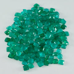 Riyogems 1 pieza jaspe verde auténtico facetado 5x5mm forma cuadrada gema de calidad maravillosa