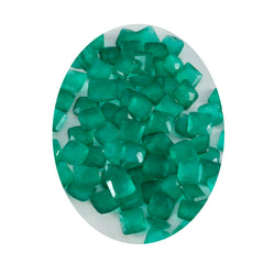 riyogems 1pc 本物のグリーンジャスパー ファセット 5x5 mm 正方形の形状の素晴らしい品質の宝石