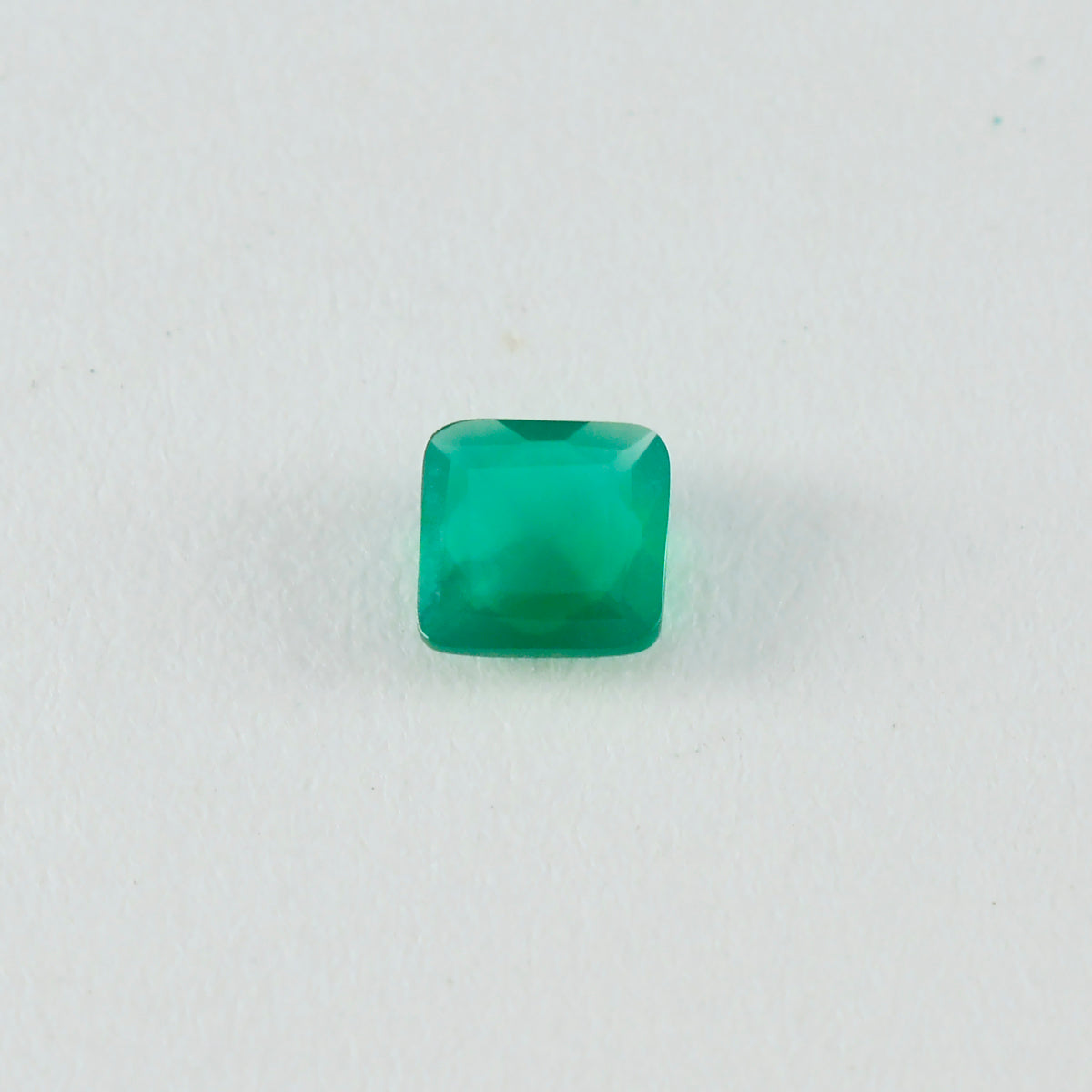 Riyogems 1 pieza de jaspe verde auténtico facetado, 8x8 mm, forma cuadrada, piedra preciosa de calidad increíble