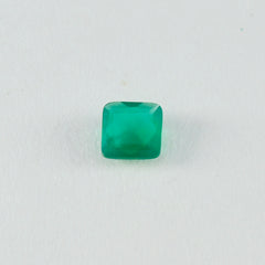 riyogems 1pc リアル グリーン ジャスパー ファセット 7x7 mm 正方形の形状の素晴らしい品質の石
