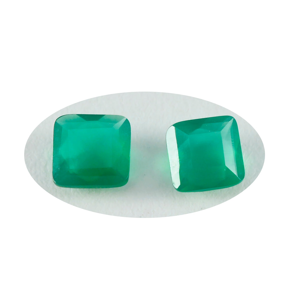 riyogems 1 шт. натуральная зеленая яшма граненая 8x8 мм квадратная форма драгоценный камень потрясающего качества