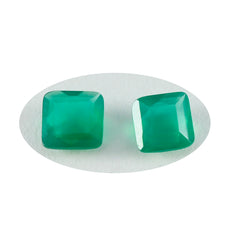 Riyogems 1PC Genuine Green Jasper Faceted 8x8 mm Square Shape awesome Quality Gemstone