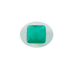 riyogems 1pc ナチュラル グリーン ジャスパー ファセット 9x9 mm 正方形の形状の美しさの品質ルース宝石