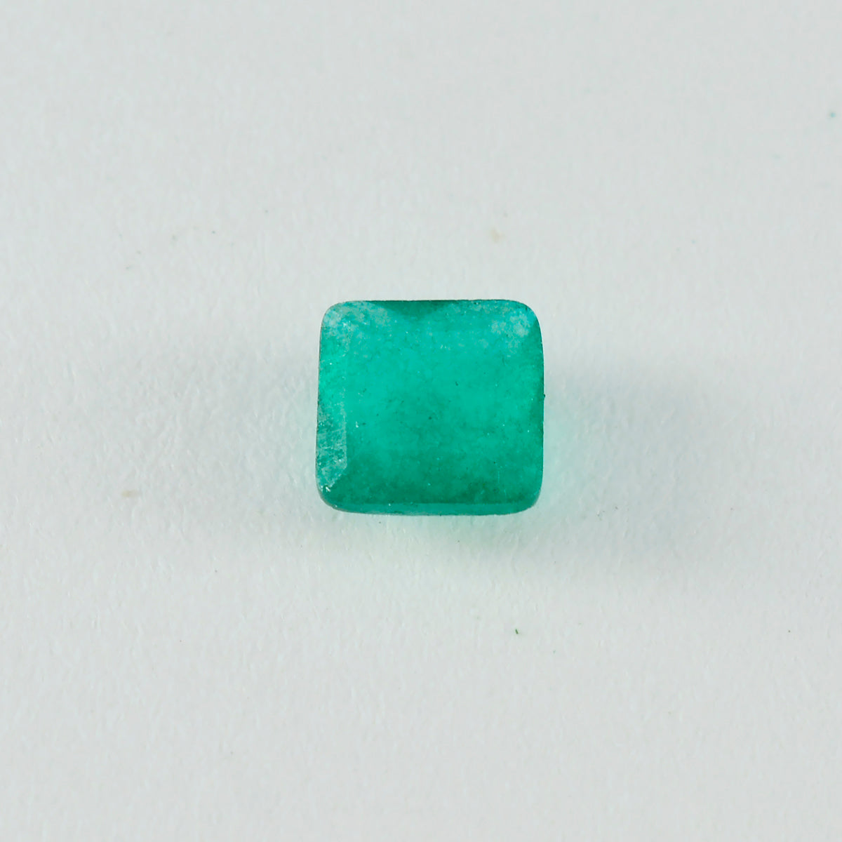 riyogems 1pc ナチュラル グリーン ジャスパー ファセット 9x9 mm 正方形の形状の美しさの品質ルース宝石