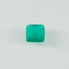 Riyogems 1pc jaspe vert naturel à facettes 9x9mm forme carrée beauté qualité gemme en vrac