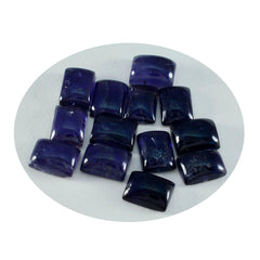 Riyogems 1 Stück blauer Iolith-Cabochon, 6 x 8 mm, achteckige Form, AA-Qualität, lose Edelsteine