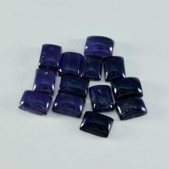 Riyogems 1PC Blue Iolite Cabochon 6x8 mm Octagon Shape AA Quality Loose Gems
