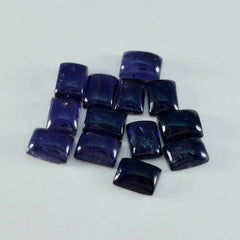 riyogems 1pc blue iolite cabochon 6x8 mm octagon shape aa quality loose gems