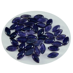Riyogems 1PC Blue Iolite Cabochon 3x6 mm Marquise Shape A1 Quality Gems
