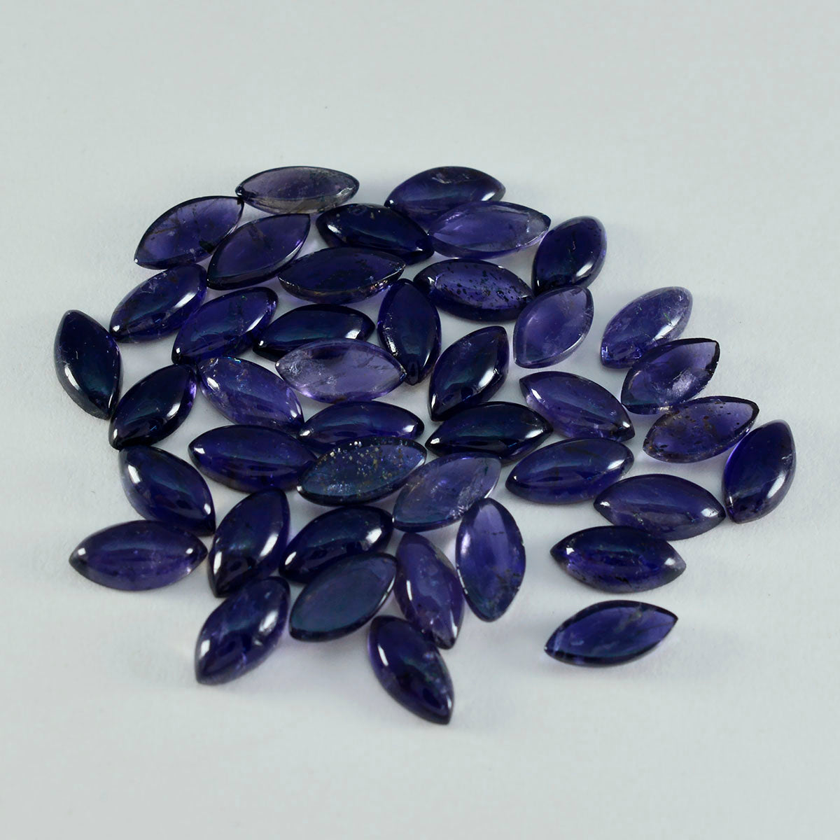 riyogems 1pc cabochon iolite bleu 3x6 mm forme marquise a1 pierres précieuses de qualité