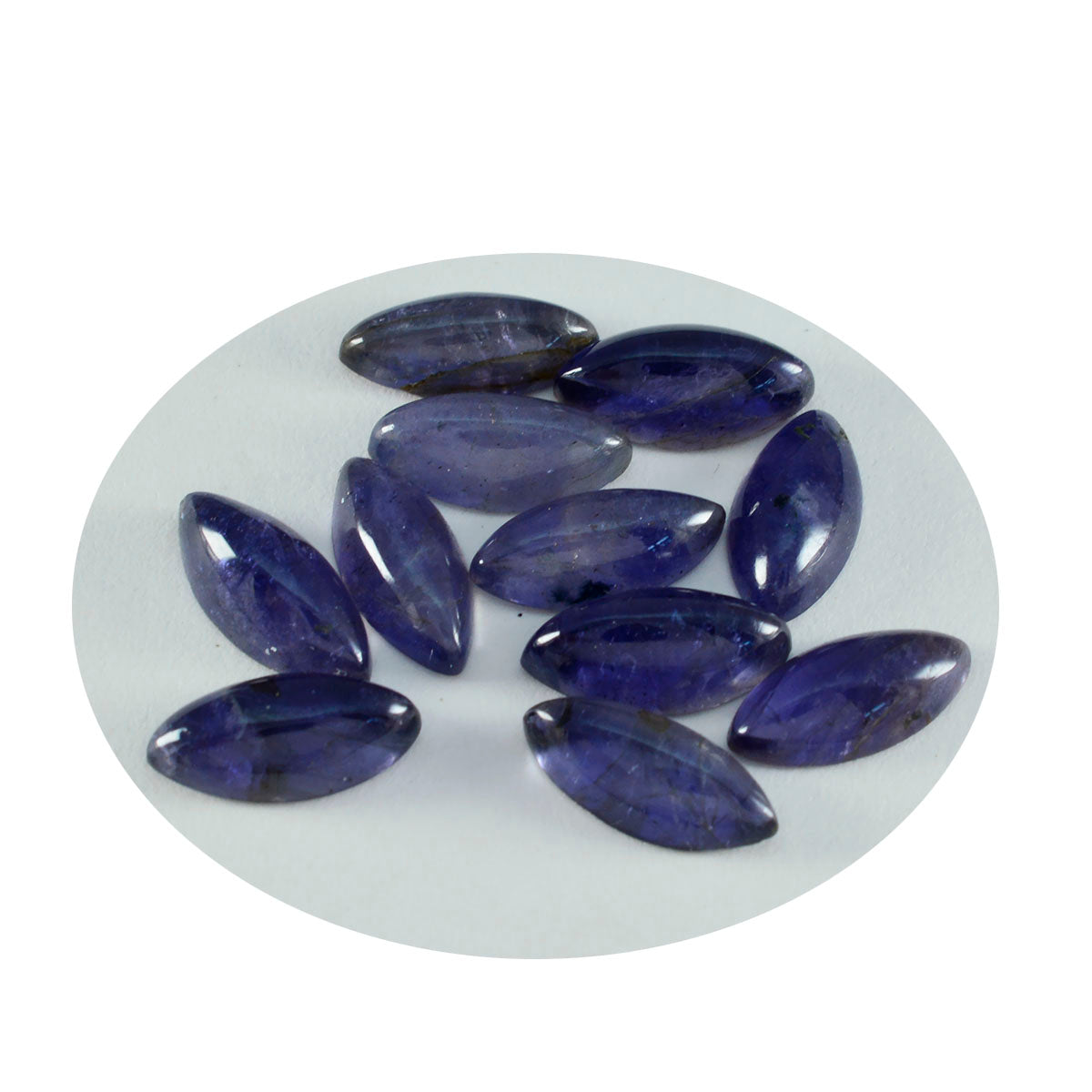 Riyogems 1PC Blue Iolite Cabochon 7x14 mm Marquise Shape attractive Quality Loose Gems