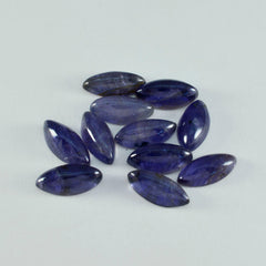 Riyogems, 1 pieza, cabujón de iolita azul, 7x14mm, forma de marquesa, gemas sueltas de calidad atractiva