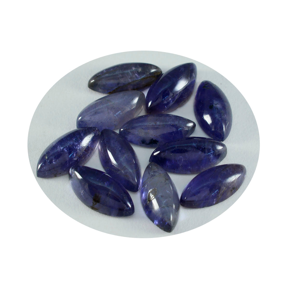 riyogems 1pc blue iolite cabochon 8x16 mm marquise shape pretty quality loose stone