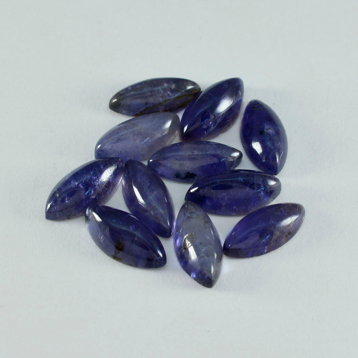 riyogems 1pc cabochon di iolite blu 8x16 mm forma marquise pietra sciolta di bella qualità