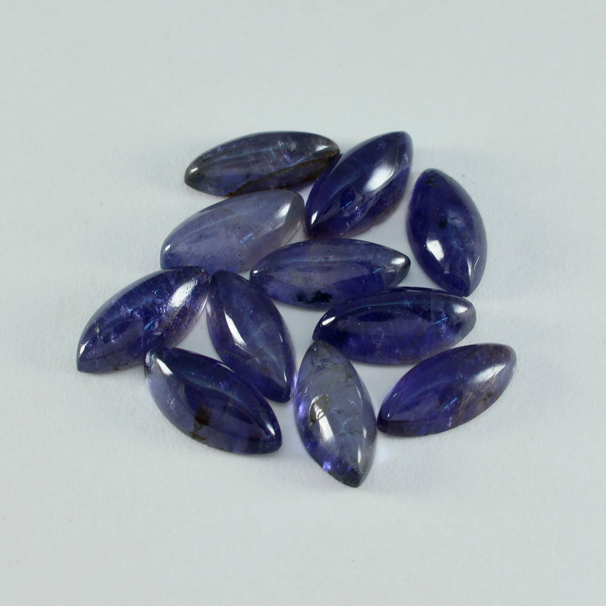 riyogems 1pc blue iolite cabochon 8x16 mm marquise shape pretty quality loose stone