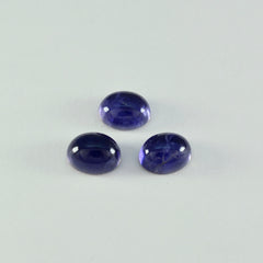Riyogems, 1 pieza, cabujón de iolita azul, 10x12mm, forma ovalada, piedra suelta de buena calidad