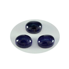 Riyogems 1 pieza cabujón de iolita azul 12x16 mm forma ovalada gema de calidad fantástica