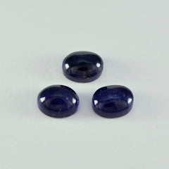 Riyogems 1 Stück blauer Iolith-Cabochon, 12 x 16 mm, ovale Form, Edelstein von fantastischer Qualität